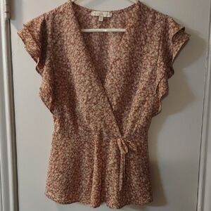 Floral Wrap Top - Pink